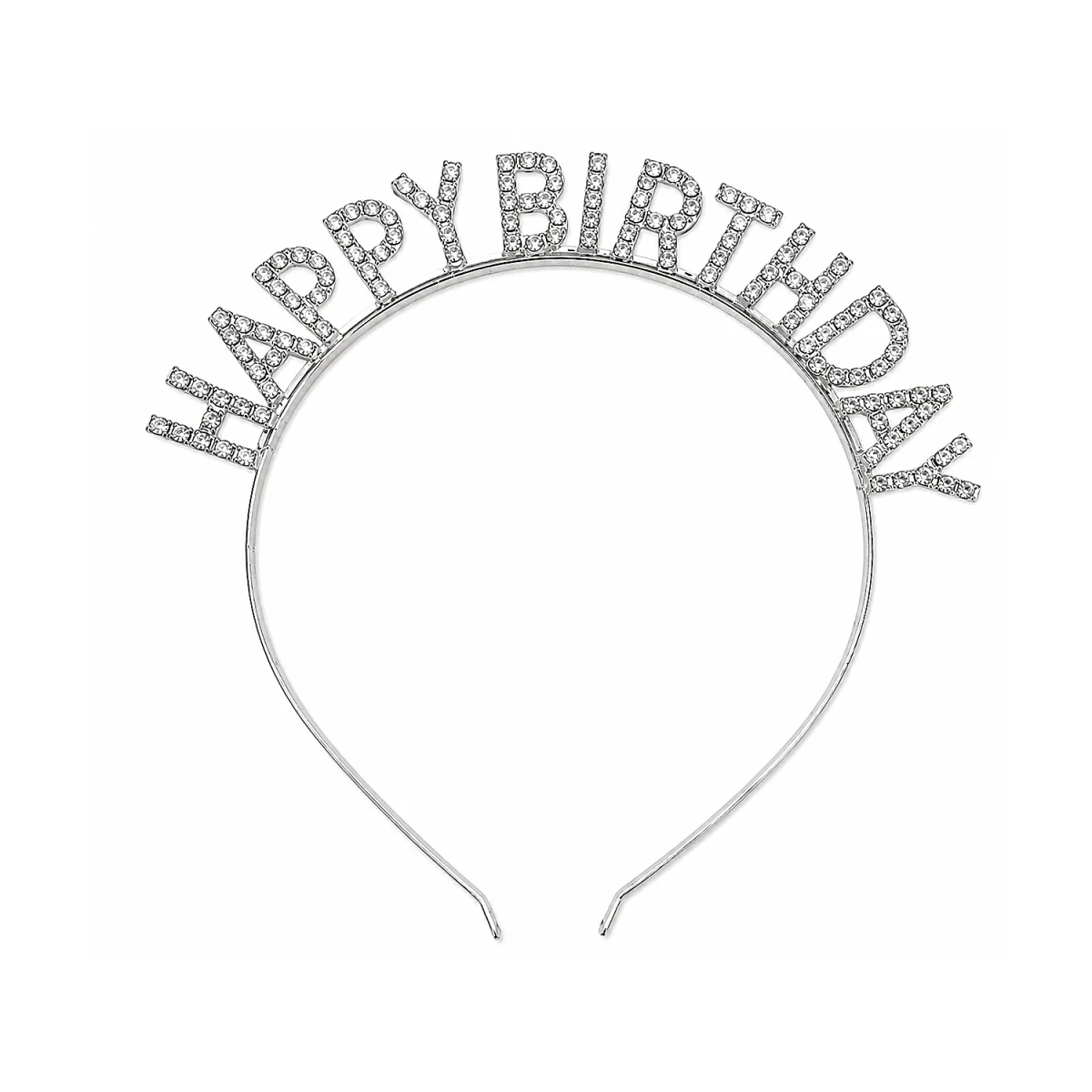 DIADEMA HAPPY BIRTHDAY METALICA PLATEADA (PQTX12)