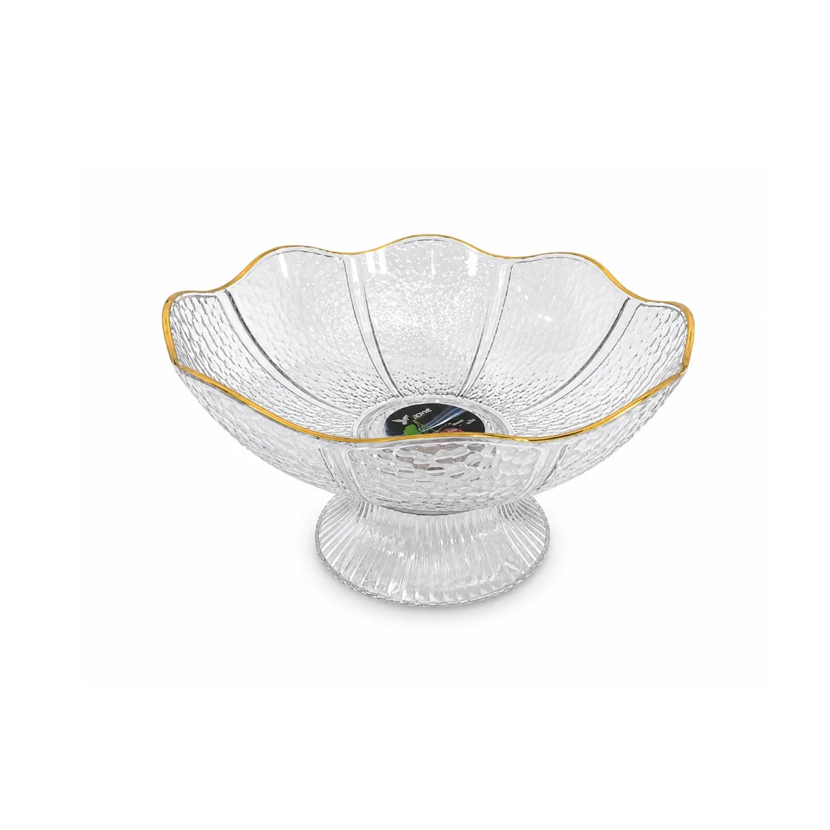 BANDEJA FRUTERA TRANSPARENTE CON BASE 22.5*11.5CM