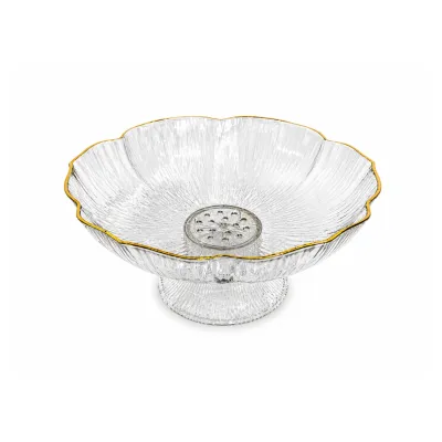 BANDEJA FRUTERA TRANSPARENTE CON BASE 25.5*11CM