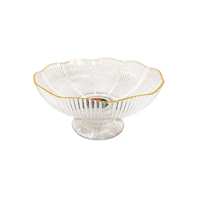 BANDEJA FRUTERA TRANSPARENTE CON BASE 25.5*12.5CM