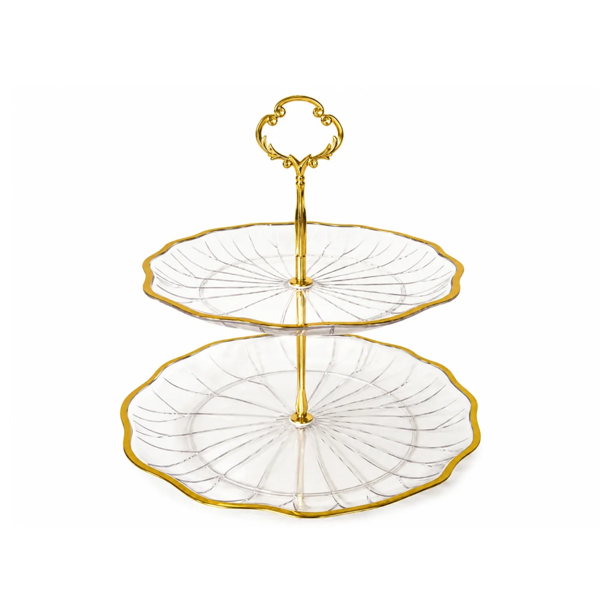 DULCERO DE MESA TRANSPARENTE 2 NIVELES