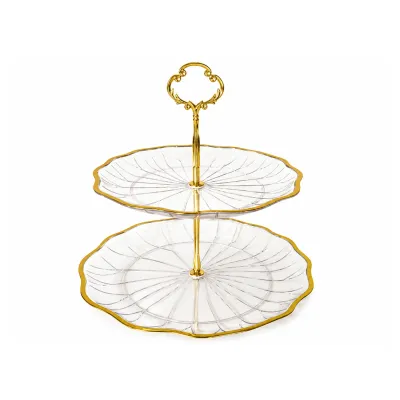 DULCERO DE MESA TRANSPARENTE 2 NIVELES