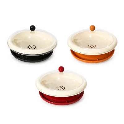 BANDEJA FRUTERA CON BASE Y TAPA 17*25CM