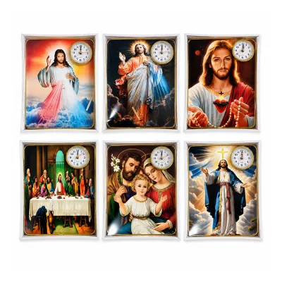 RELOJ DE PARED CUADRADO RELIGIOSO 26*20CM