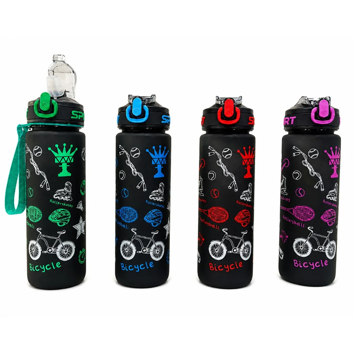 TERMO PLASTICO NEGRO DEPORTES 800ML