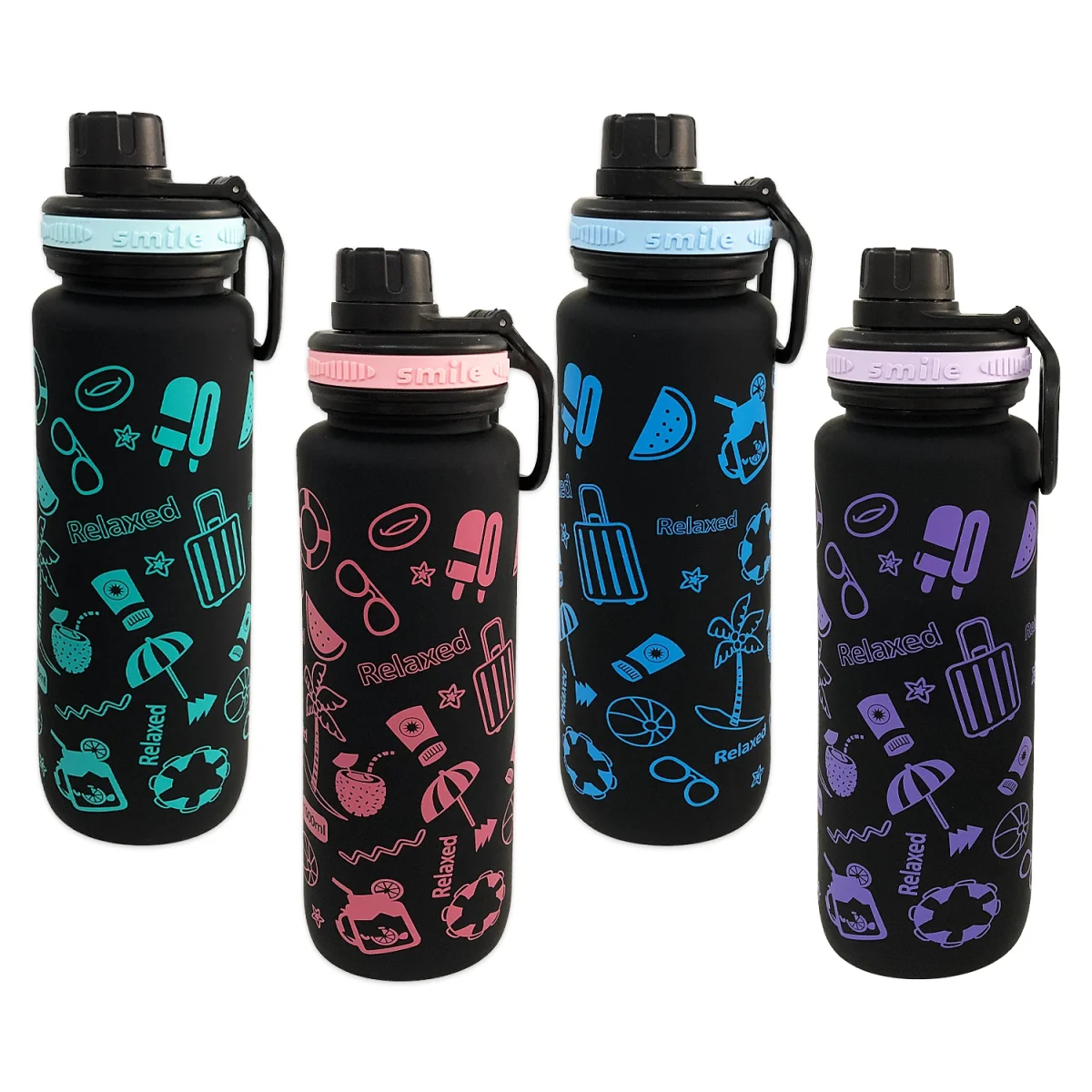 TERMO PLASTICO NEGRO MOTIVOS 1000ML