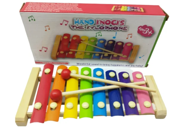 CAJA MARIMBA DE COLORES MADERA