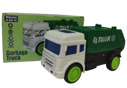 CAJA JUGUETE CAMION DE BASURA VERDE CON LUCES Y SONIDO