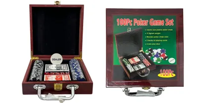 CAJA JUEGO DE MESA FICHAS DE CASINO CAJA DE MADERA