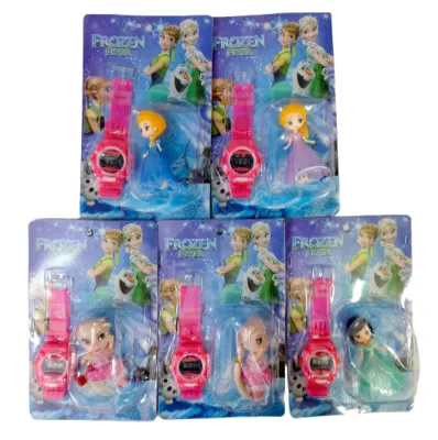 CARTON RELOJ DE NIÑA CON MUÑECA