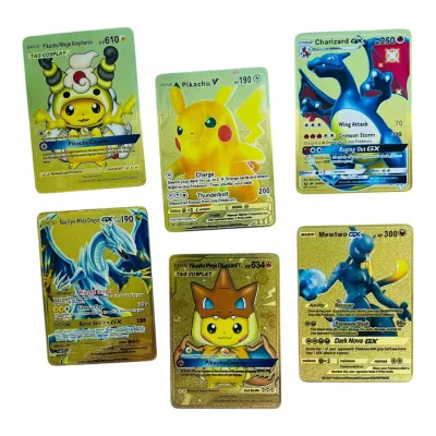 SOBRE CARTA METALICA DORADA POKEMON