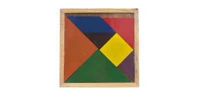 TABLA JUEGO DE MESA TANGRAM MEDIANO IMPORTADO 16CMX16CM