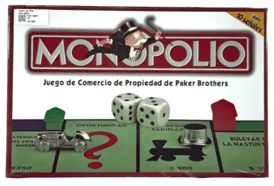 CAJA JUEGO DE MESA MONOPOLIO METALICO CON FICHAS PLASTICAS