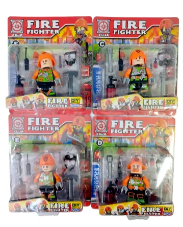 CARTON MUÑECO ARMABLE BOMBERO 6 MODELOS