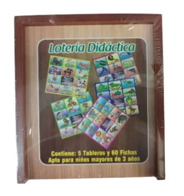 CAJA JUEGO DIDACTICO LOTERIA MADERA