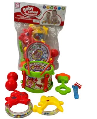 BOLSA TAMBOR CON SONAJEROS CON ACCESORIOS INFANTIL