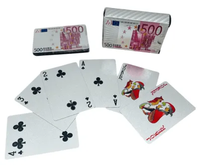 CAJA JUEGO CARTAS DE EUROS PLATEADO