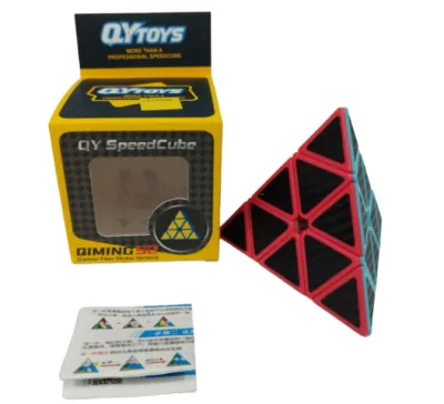 CAJA PIRAMIDE RUBIK CARBON STIKERS QYTOYS SPEEDCUBE