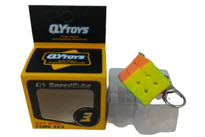CAJA CUBO RUBIK LLAVERO 3X3 NEON QYTOYS SPPEDCUBE KEY RING