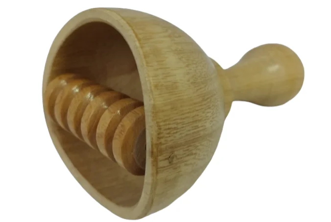 MASAJEADOR COPA CON RODILLO MADERA