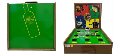 CAJA JUEGO DE SAPO Y PARQUES 4 PUESTOS EN MADERA NACIONAL