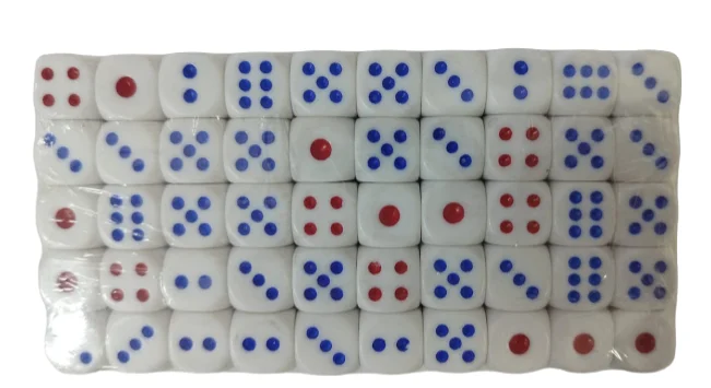 DADO BLANCO PUNTOS EN COLORES