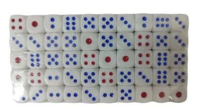 DADO BLANCO PUNTOS EN COLORES