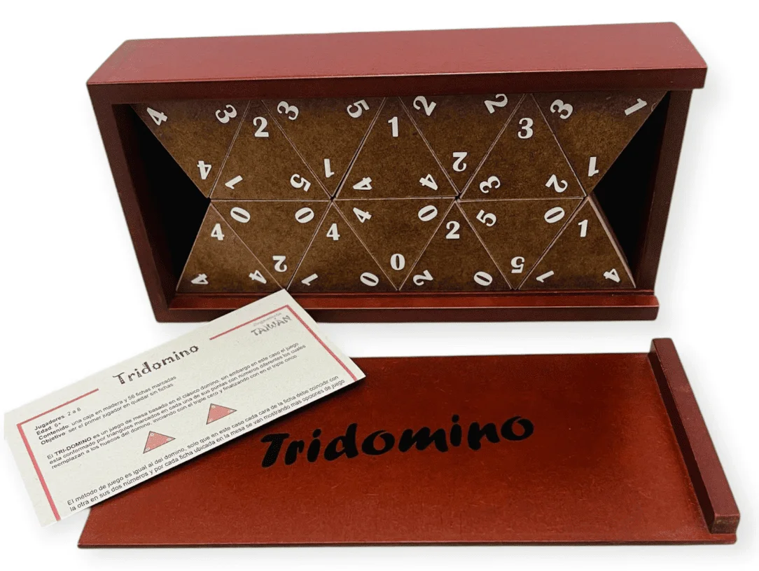CAJA JUEGO DE MESA TRIDOMINO MADERA MDF