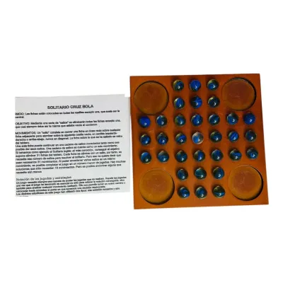 TABLA JUEGO DE MESA SOLITARIO EN CRUZ MADERA