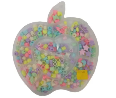 CAJA PLASTICA KIT BISUTERIA MOTIVO MANZANA