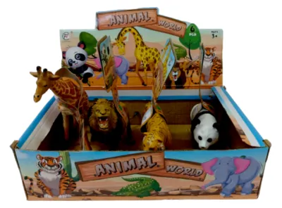 ANIMALES SALVAJES PLASTICO CAJA X6
