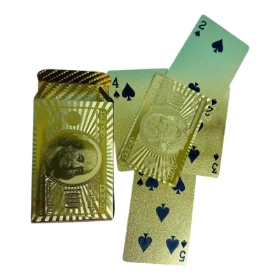 JUEGO DE CARTA POKER DORADA
