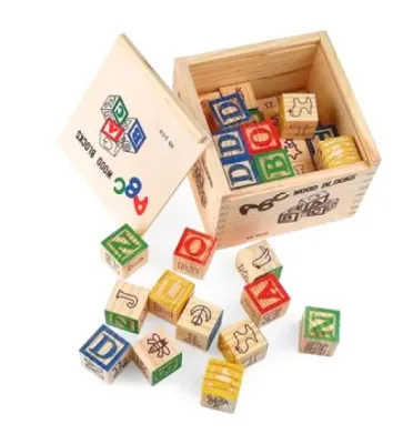 CUBO BLOQUES DE MADERA 27 PIEZAS
