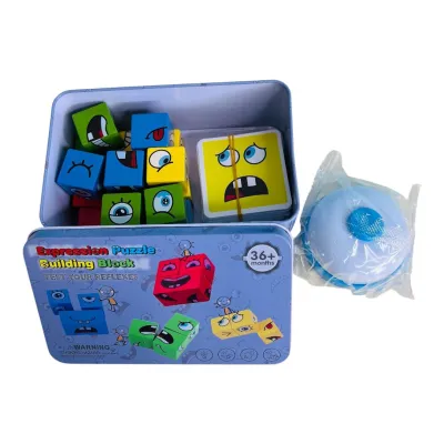 JUEGO DE GESTOS CAJA METALICA GRIS