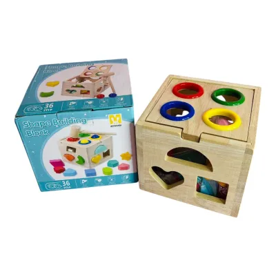 CUBO ENCAJABLE MADERA CON MARTILLO EN CAJA