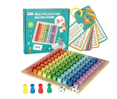 CAJA TABLAS DE MULTIPLICAR MADERA 3 EN 1