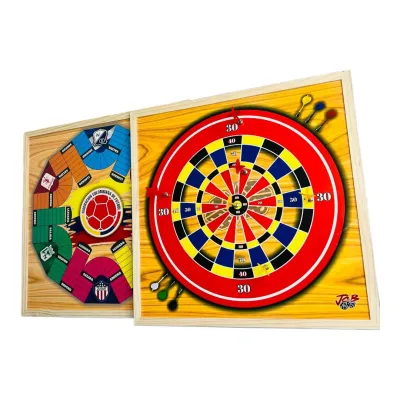 PARQUES 6 PUESTOS Y DARDOS PINO 49 CM