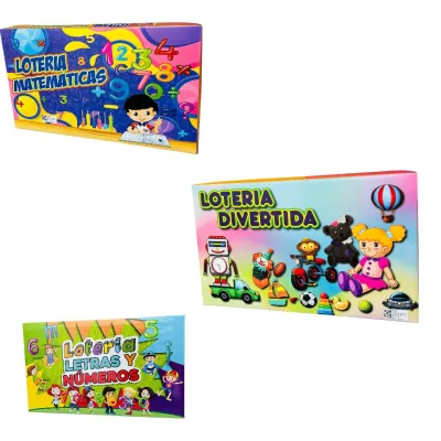 LOTERIA CAJA CARTON PEQUEÑO 5 MOTIVOS