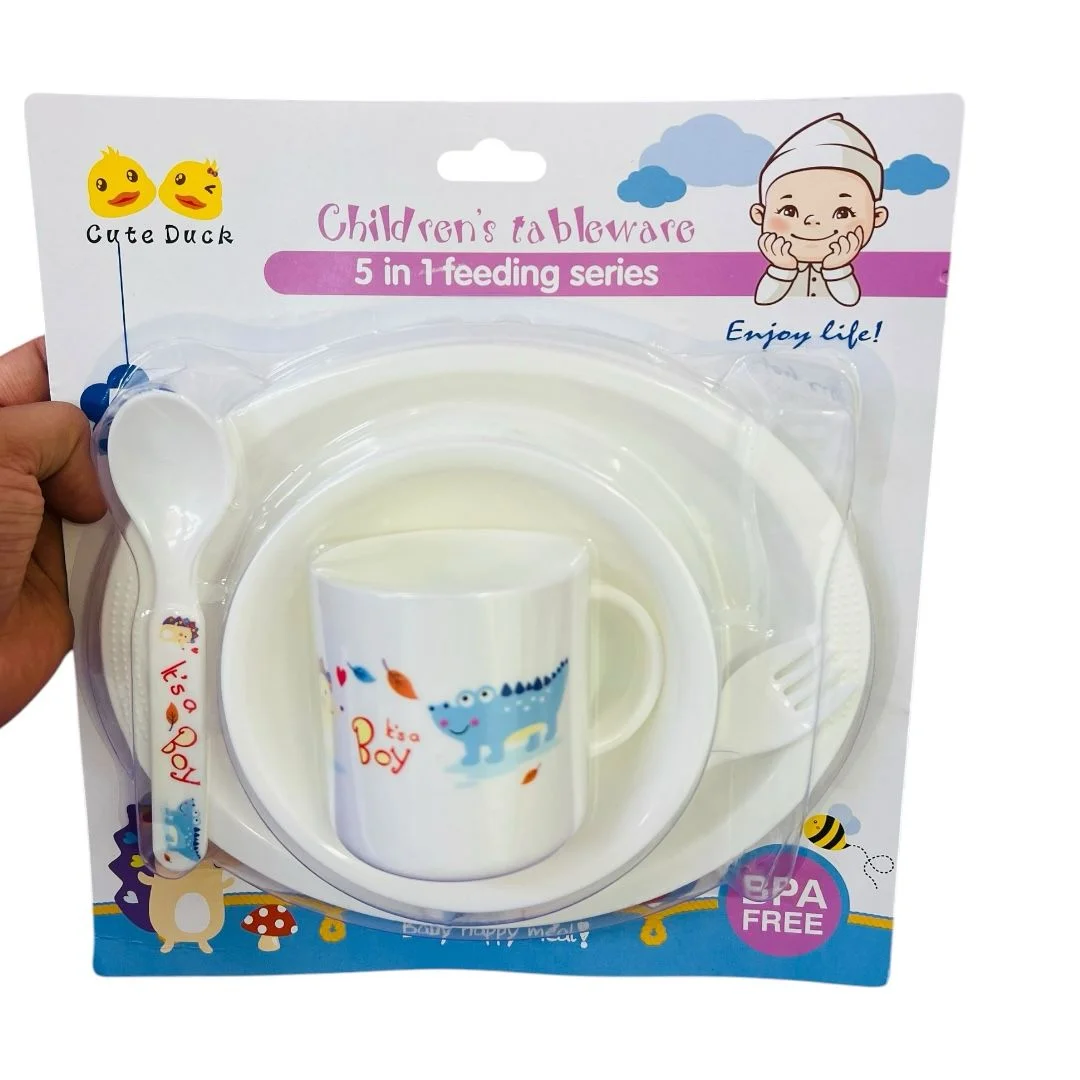 VAJILLA INFANTIL CON POCILLO BLISTER AZUL O ROSADO