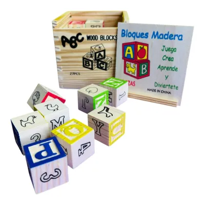 CAJA BLOQUES DE MADERA X27 PIEZAS 11 X 10 X 11 CM