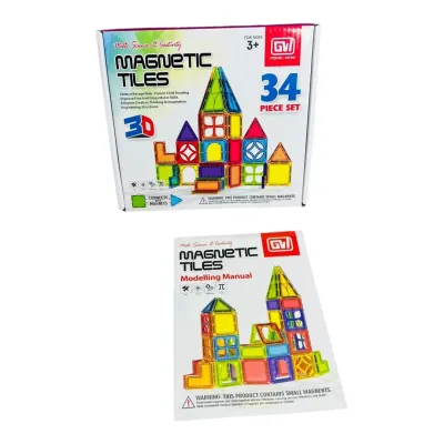 BLOQUES MAGNETICOS 34 PIEZAS CAJA