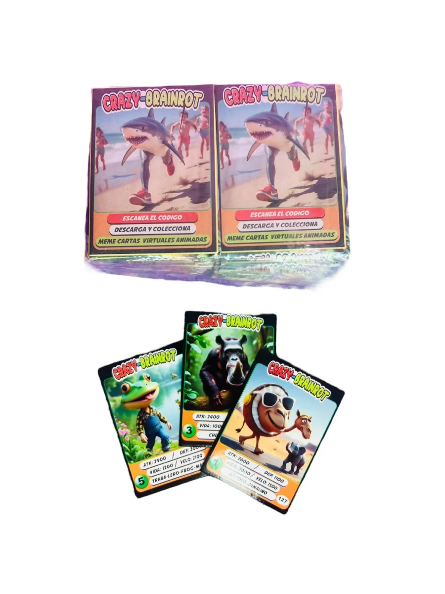 BOLSA CARTAS X100 SOBRES CRAZY BRAINROT CON CODIGO