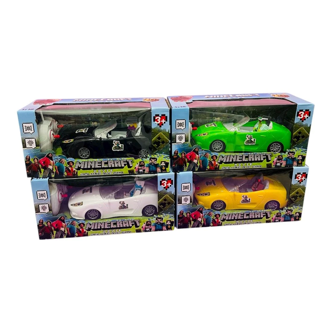 CARRO CONTROL REMOTO MINECRAFT 4 MOTIVOS CAJA 31CM*15CM