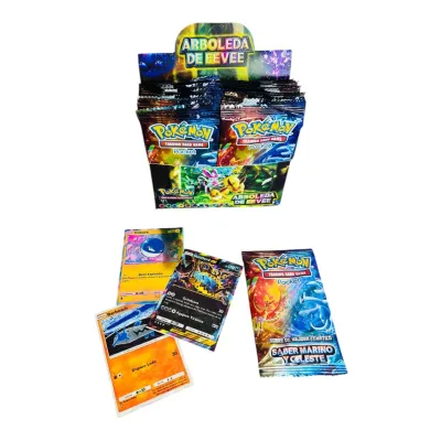 PAQUETE 50 SOBRES CARTA BRILLANTE POKEMON ARBOLEDA