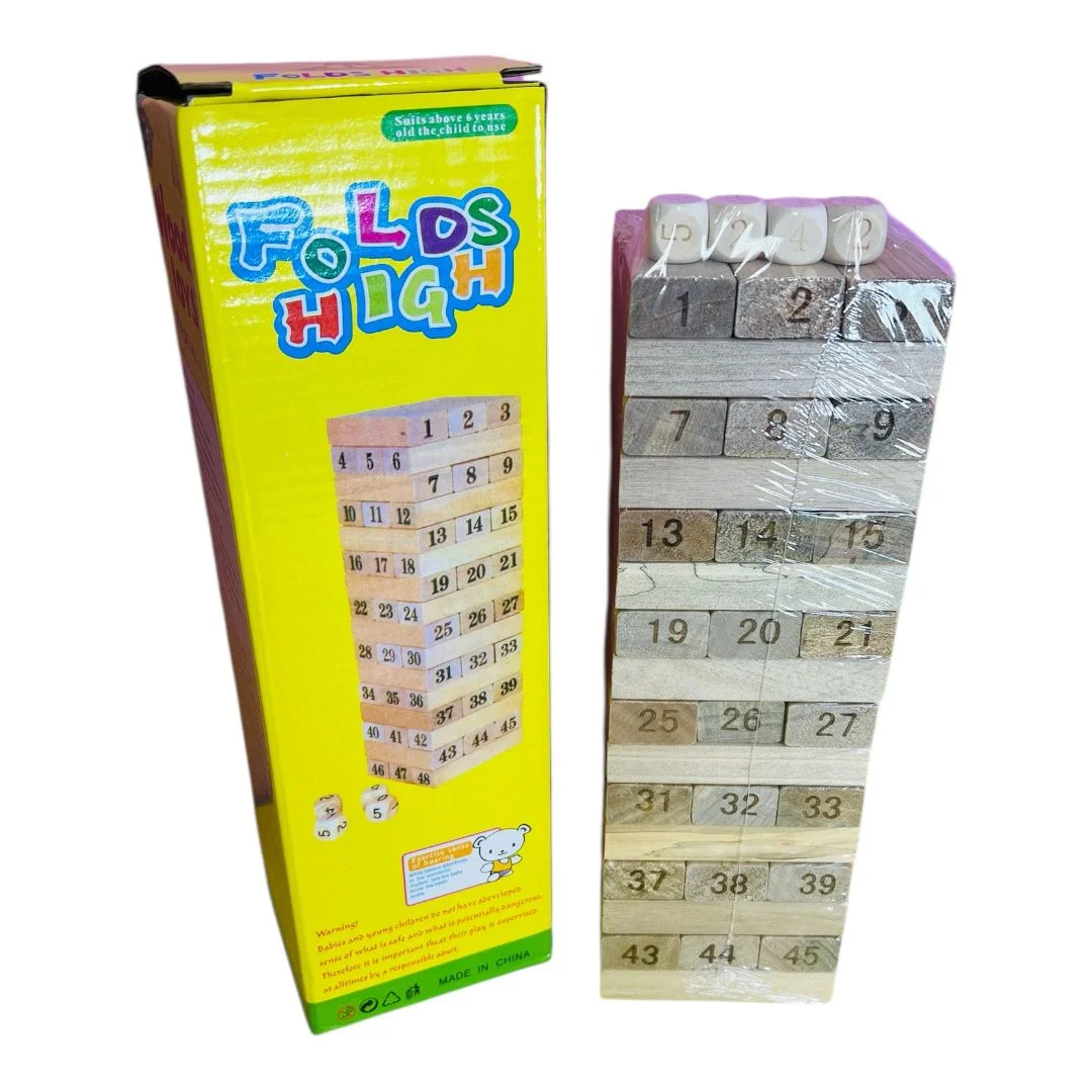 JENGA NUMEROS CAJA AMARILLA 27CM*8CM