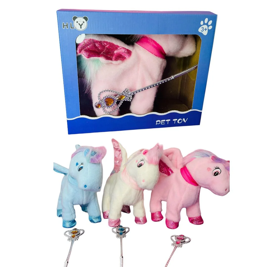 MASCOTA UNICORNIO PELUCHE CON SONIDO MAGICO