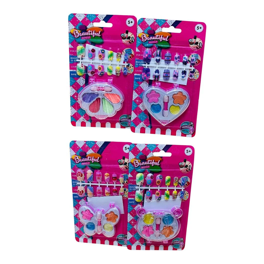 SET MAQUILLAJE UÑAS 4 MOTIVOS CARTON 11*20CM