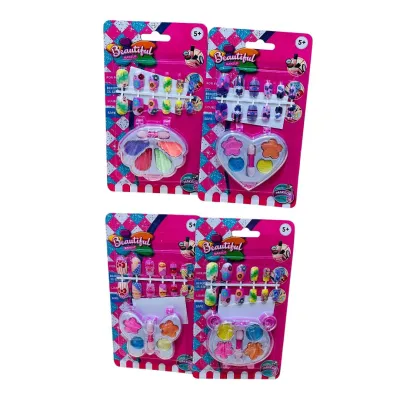 SET MAQUILLAJE UÑAS 4 MOTIVOS CARTON 11*20CM