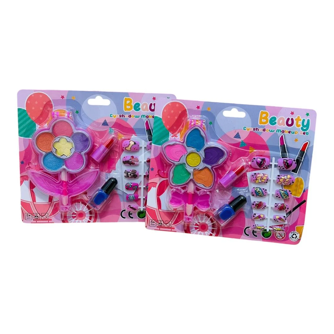 SET MAQUILLAJE UÑAS FLOR 2 MOTIVOS CARTON 19*16CM