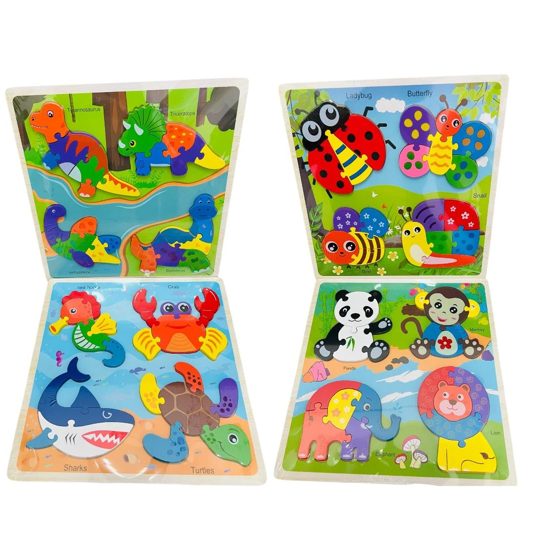ROMPECABEZA ENCAJABLE X4 FIGURAS TABLA 30*30CM